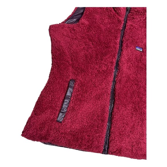 PATAGONIA Reversible 2-in-1 Faux Fur Designer Fleece Red Outdoor Vest Womens XL - Picture 8 of 8